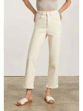 Everlane The Way High Straight Jean Women's Size 25 Long in Ecru NWT!